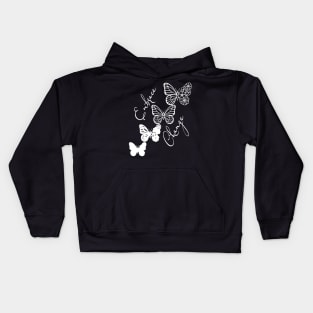 Embrace Change - White Cute Butterfly Kids Hoodie